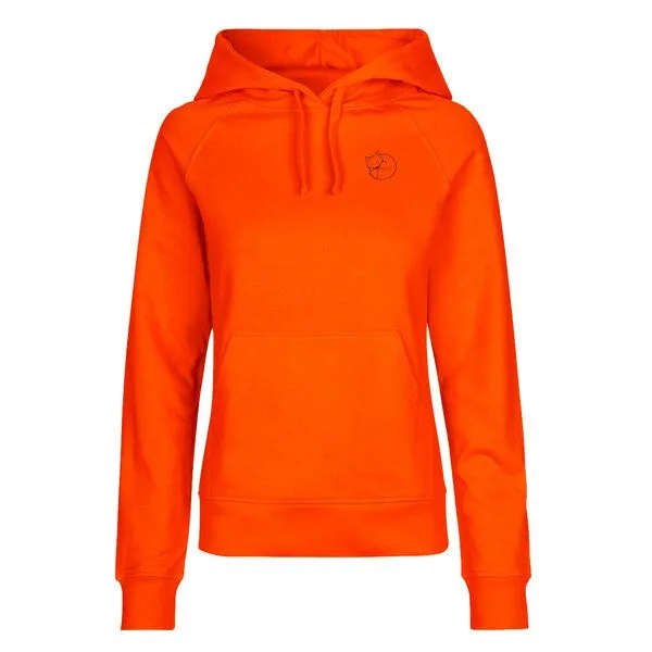 HANDGEDRUCKT HANDGEDRUCKT "Schlummerfuchs" Frauen Hoody Neutral, Orange, – Produktbild 2 von 4