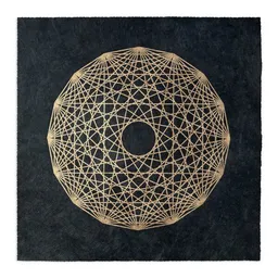Veskor Cassiopeia Veskor Cassiopeia 8-ORTHOPLEX OCTACROSS Heilige Geometrie Linoldruck | 40 x 40 cm | Gold auf Schwarz – Produktbild 1 von 1