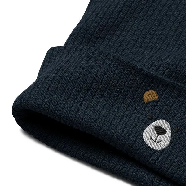 PepMelon Bärengesicht Bio-Rippmütze, Navy blau, – Produktbild 3 von 4
