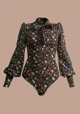 Atelier SNOW Atelier SNOW Eleganter Body mit Schleifenkragen und Puffärmeln – Produktbild 1 von 1