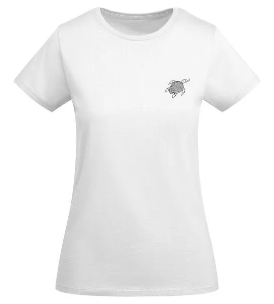 vis wear vis wear Die Schildkröte aus dem Ozean - Damen Organic Shirt, Weiss, – Produktbild 4 von 4