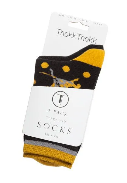 THOKKTHOKK ThokkThokk Socken Warm Mittelhoch 2er Pack Bio, Schwarz, – Produktbild 2 von 2