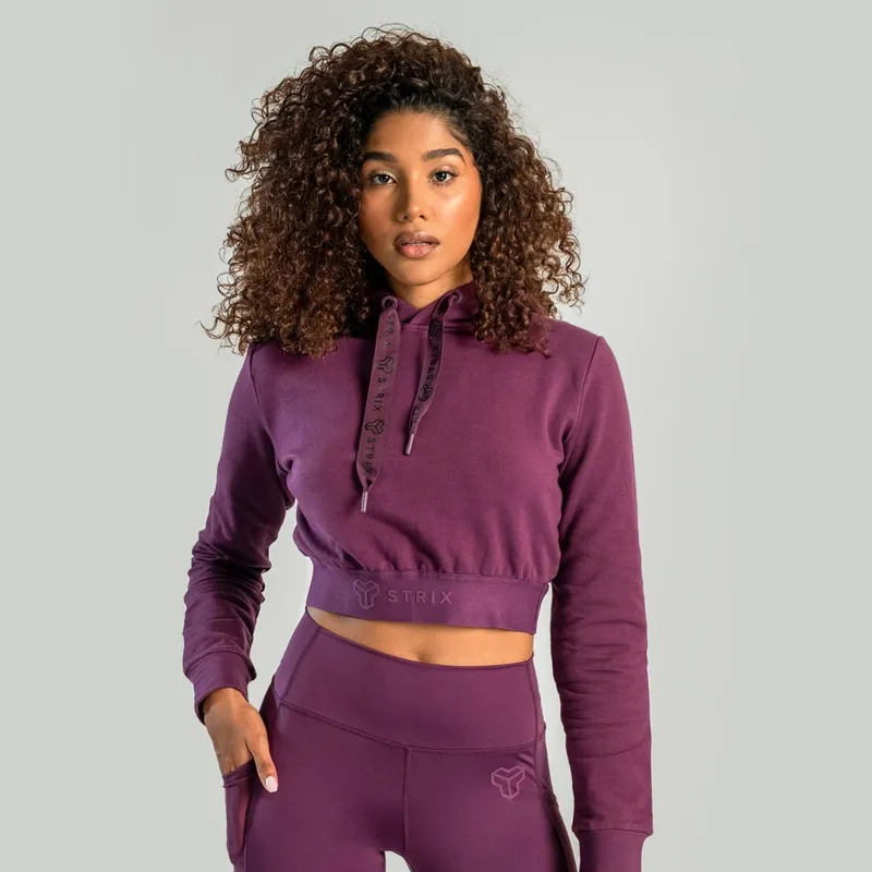 GymBeam OG1 STRIX Essential Cropped Hoodie für Frauen in Plum S – Produktbild 1 von 1