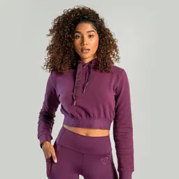 GymBeam OG1 STRIX Essential Cropped Hoodie für Frauen in Plum XS – Produktbild 1 von 1