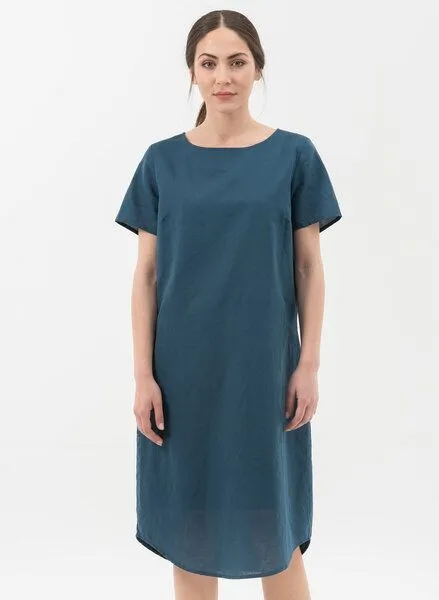 ORGANICATION ORGANICATION Kleid aus Leinen mit Bio-Baumwolle, Navy, – Produktbild 1 von 4