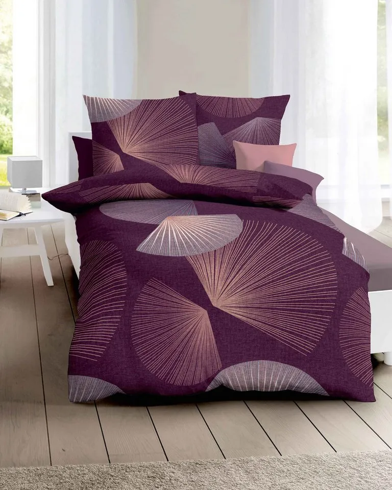 Kaeppel Kaeppel Bettwäsche Koya, Mako-Satin, 2 teilig, Hergestellt aus GOTS-zertifizierter Bio-Baumwolle, Lila, – Produktbild 3 von 4