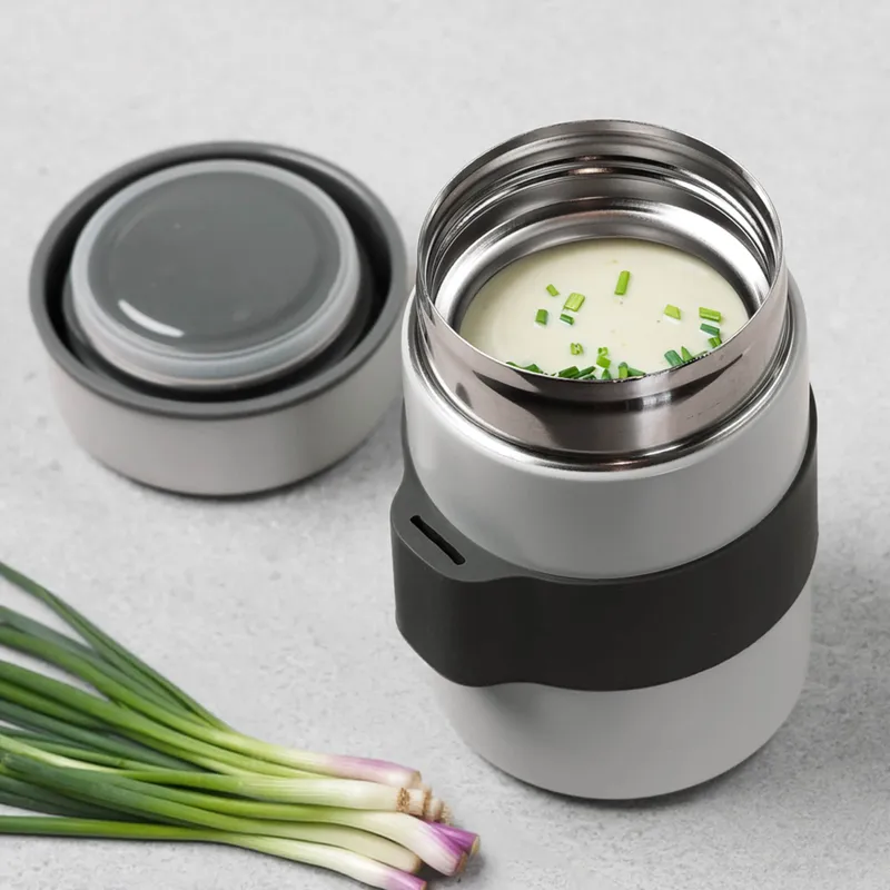 Kesper Thermobehälter mit Löffel, Grau, – Produktbild 3 von 4
