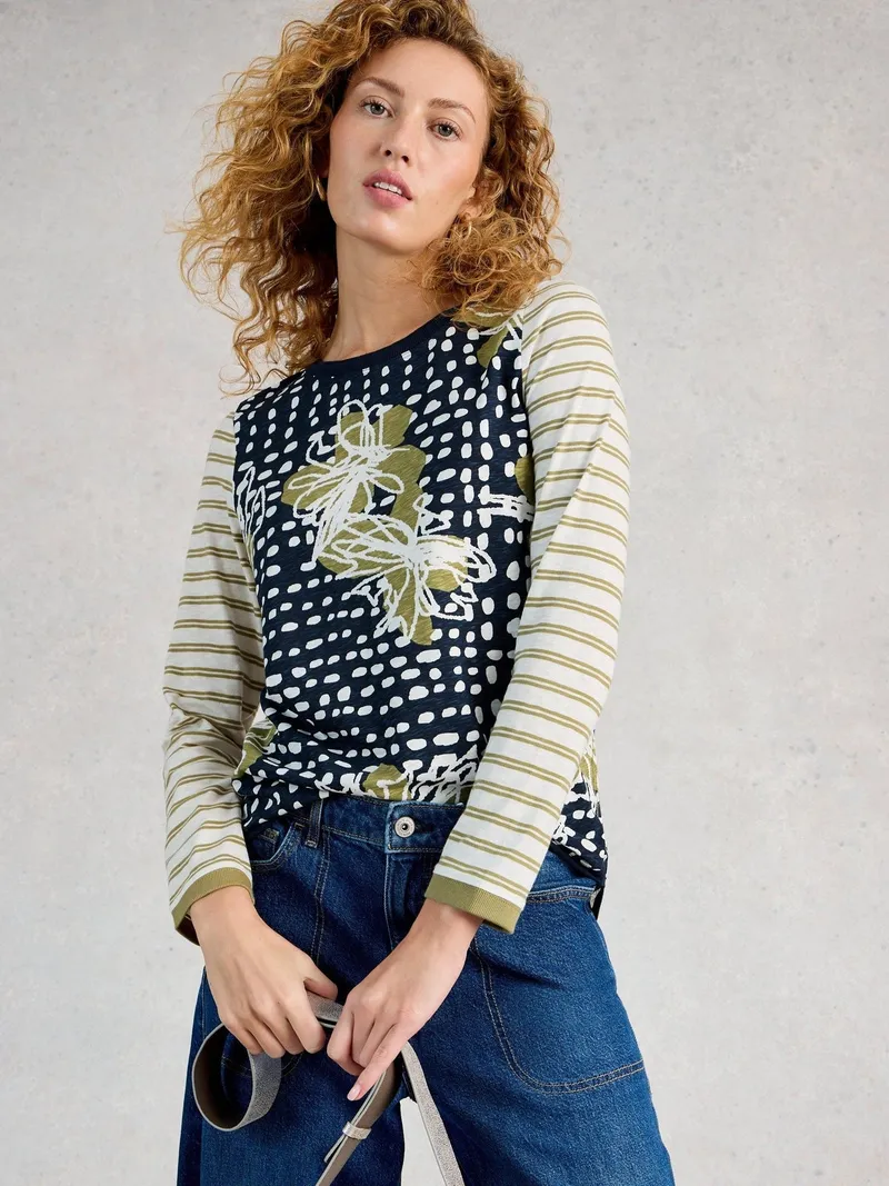 White Stuff Langarmshirt Clara - 34, Grün print, – Produktbild 3 von 4