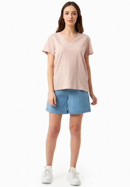 ORGANICATION ORGANICATION T-Shirt aus Bio-Baumwolle und Leinen, Pastel pink, – Produktbild 2 von 4