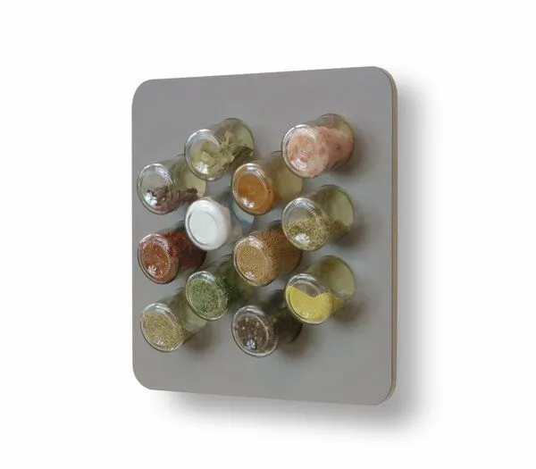nest-gestaltung nest-gestaltung Gewürzregal habibi mit 12 Gläsern, Grau, – Produktbild 3 von 4