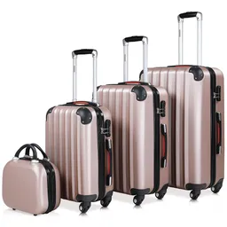 Casaria® Casaria monzana Hartschalenkoffer-Set Baseline 4-tlg. Rosé ABS – Produktbild 1 von 1