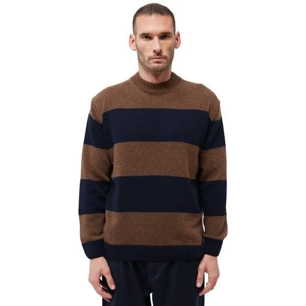 Givn Berlin Givn Berlin Strickpullover GBIvan, Oak brown/midnight blue stripes, – Produktbild 1 von 4