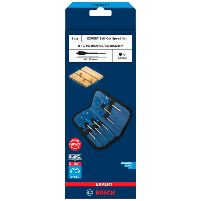 Bosch Professional Bosch Professional Bosch EXPERT SelfCutSpeed Flachfräsbohrerset, 8-tlg. – Produktbild 1 von 1