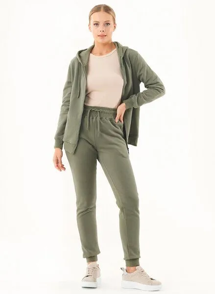 ORGANICATION ORGANICATION Soft Touch Zip-Hoodie aus Bio-Baumwolle, Grün(mid olive), – Produktbild 2 von 4