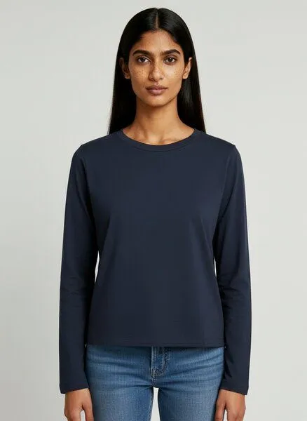 UNIPOLAR UNIPOLAR Basic Longsleeve Modell: Music Longsleeve, French navy (blau), – Produktbild 1 von 2