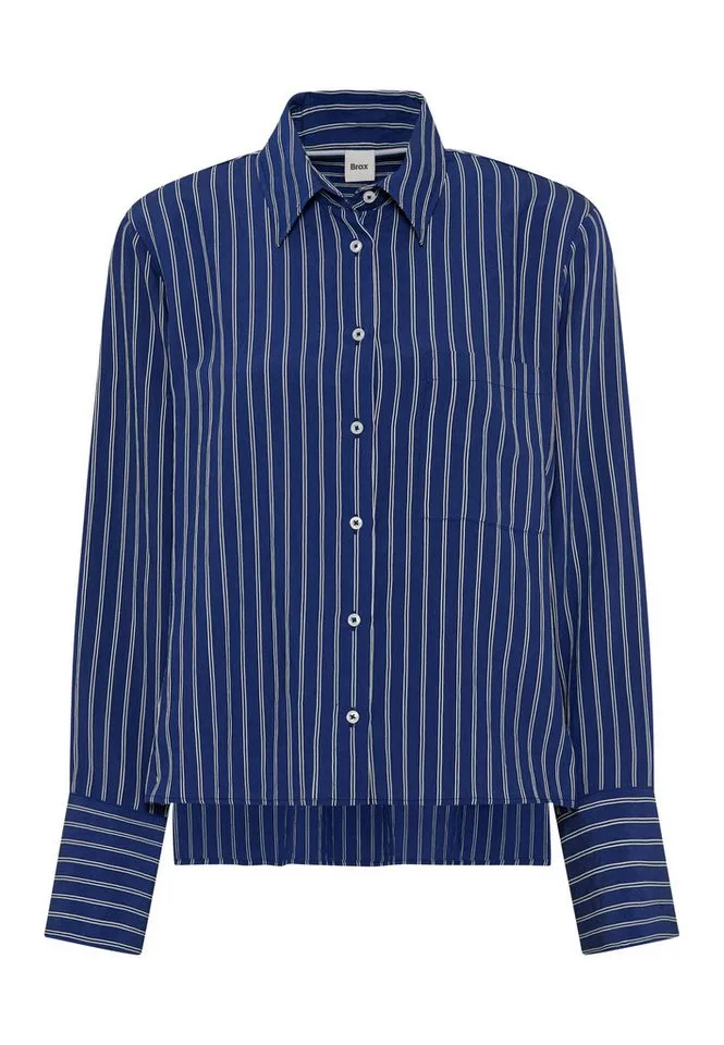 Brax Brax Klassische Bluse Style VICA Streifen: Bluse im Lyocellmix, Blau, – Produktbild 5 von 5