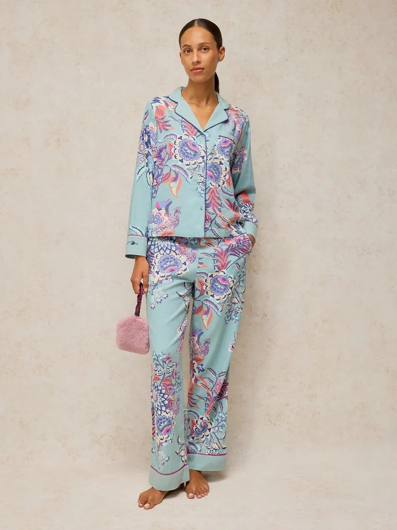White Stuff White Stuff Pyjamahose Nina, Blau print, – Produktbild 1 von 4