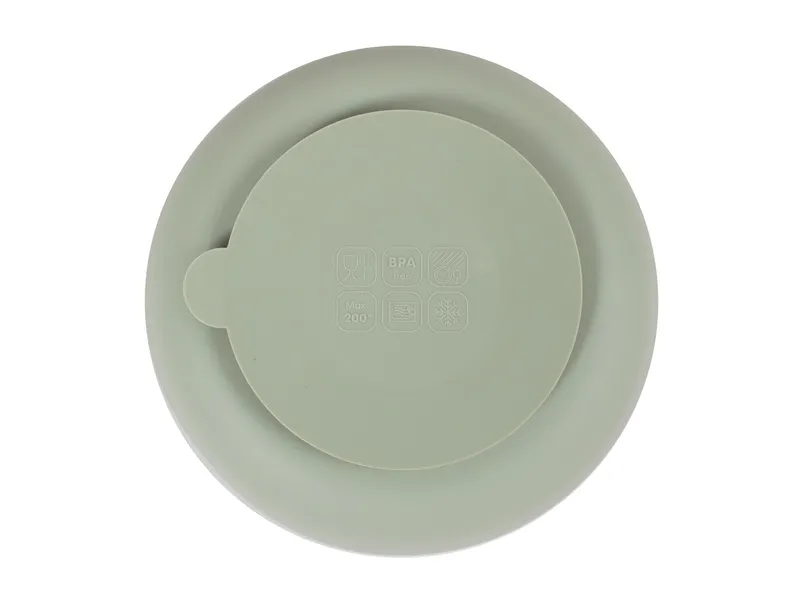 Filibabba Filibabba Kinderteller mit Saugnapf aus Silikon Maße 19 x 19 x 5 cm, Grün, – Produktbild 2 von 2