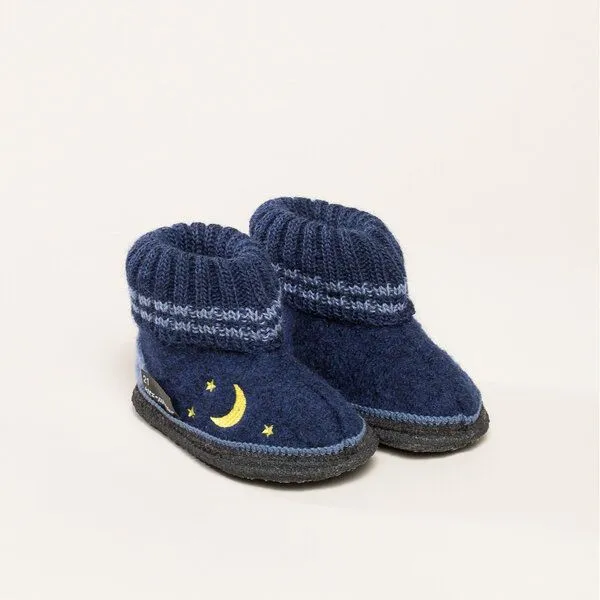Kitz-Pichler Kitz-Pichler Hüttenschuhe Kauns Mond+Sterne, Dunkel-blau, – Produktbild 1 von 4