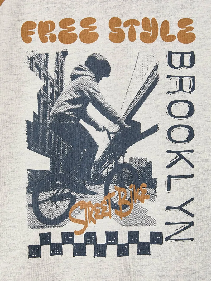 Vertbaudet Shirt mit langen Raglanärmeln Jungen, Ocker, – Produktbild 2 von 2