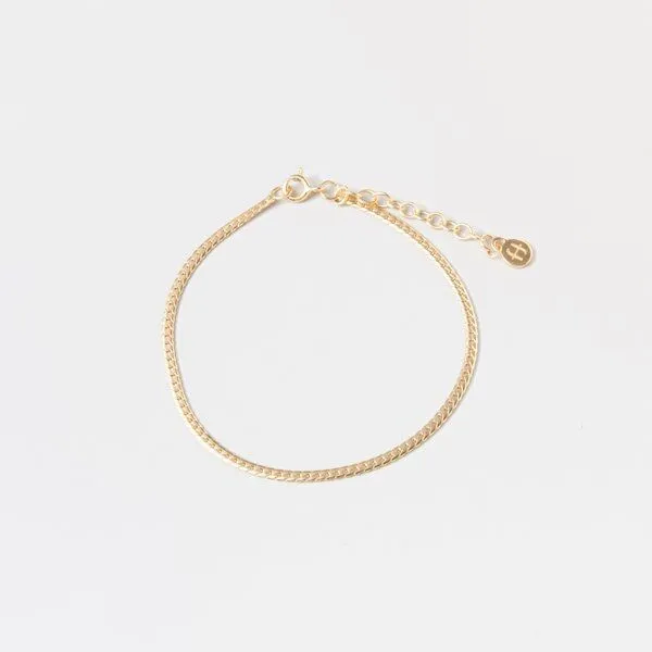 fejn jewelry fejn jewelry Armband 'flat chain', Gold, – Produktbild 1 von 2