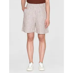 KnowledgeCotton Apparel KnowledgeCotton Apparel Weite High-Waist Shorts STRIPED POSEY aus Bio-Leinen – Produktbild 1 von 1