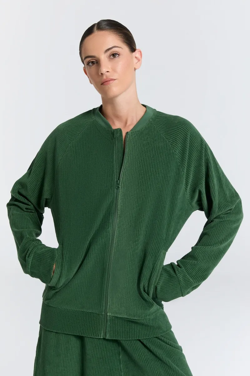 Leela Cotton Leela Cotton Herren vegan Jacke Baseball Pine Needle, Grün, – Produktbild 2 von 2