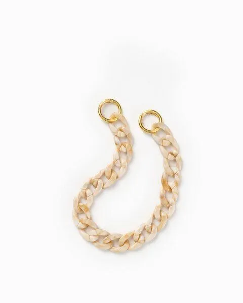 Woodcessories Woodcessories Change - Chunky Harz Resin Kette mit Karabiner versch. Farben & Größen, Beige gold, – Produktbild 1 von 2