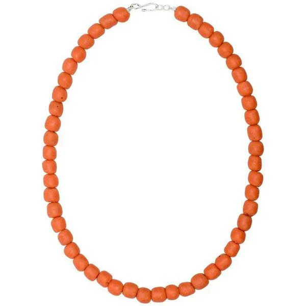 Global Mamas Global Mamas Halskette mit Perlen aus Recycling Glas, 46 cm, Orange, – Produktbild 1 von 1