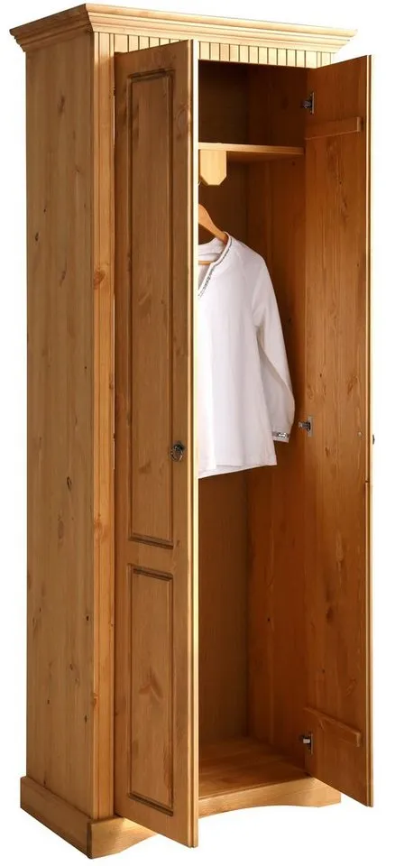 OTTO home Garderobenschrank Rustic, Dielenschrank, Dielenmöbel, Landhausstil (Made in Europe) aus massiver Kiefer, Breite 71 cm, Kassettenoptik, Beige, – Produktbild 5 von 5