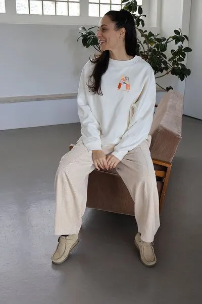 Kultgut Kultgut Artdesign - Biofair- Kuscheliger Sweatpullover /Juicy meet Smoothie, Natur, – Produktbild 2 von 4