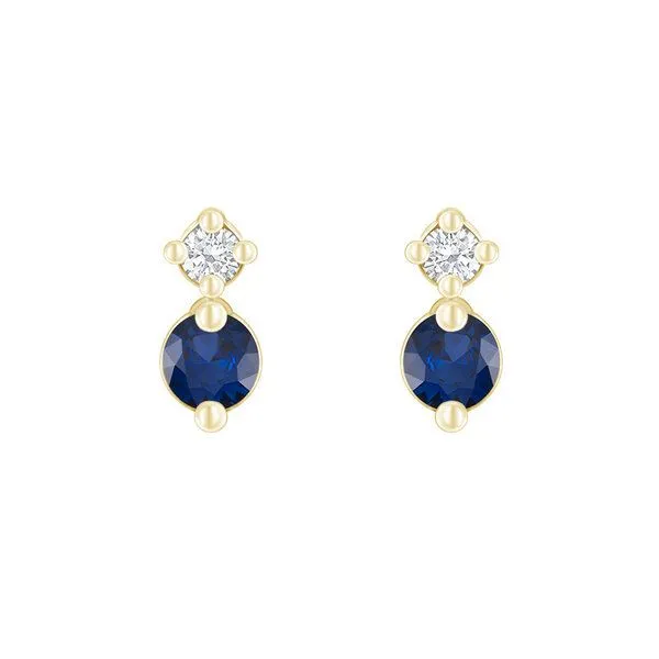Eppi Eppi Minimalistische Ohrringe mit Saphiren und Diamanten Durante, Gelb, – Produktbild 1 von 4