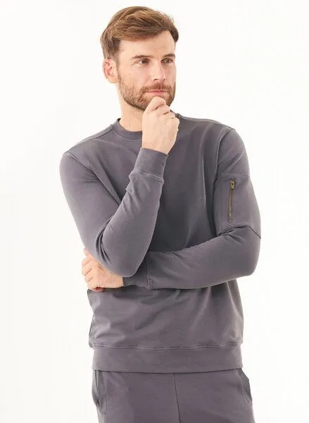 ORGANICATION ORGANICATION Sweatshirt aus Bio-Baumwolle, Grau(asphalt), – Produktbild 3 von 4