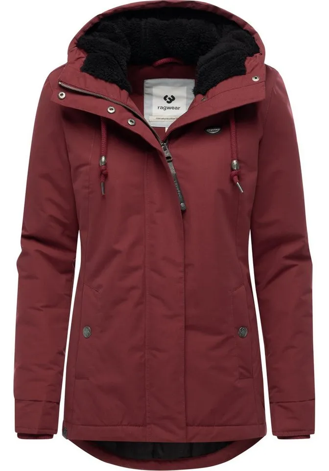 ragwear ragwear Kurzmantel Alvena YOUMODO Wasserdichter Damen Mantel mit verstellbarer Kapuze, Rot, – Produktbild 4 von 4