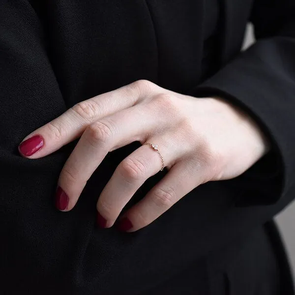Eppi Eppi Minimalistischer Ring mit Lab Grown Diamanten Cybill, Rosa, – Produktbild 4 von 4