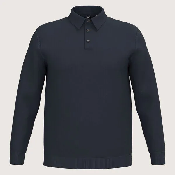 YTWOO YTWOO Herren Langarm-Poloshirt, Deep navy, – Produktbild 2 von 3