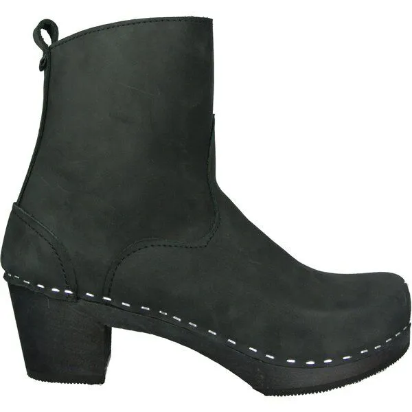 Klox Klox Stiefelette Stockholm - Medium Heel Clog Boots, Schwarz, – Produktbild 1 von 4