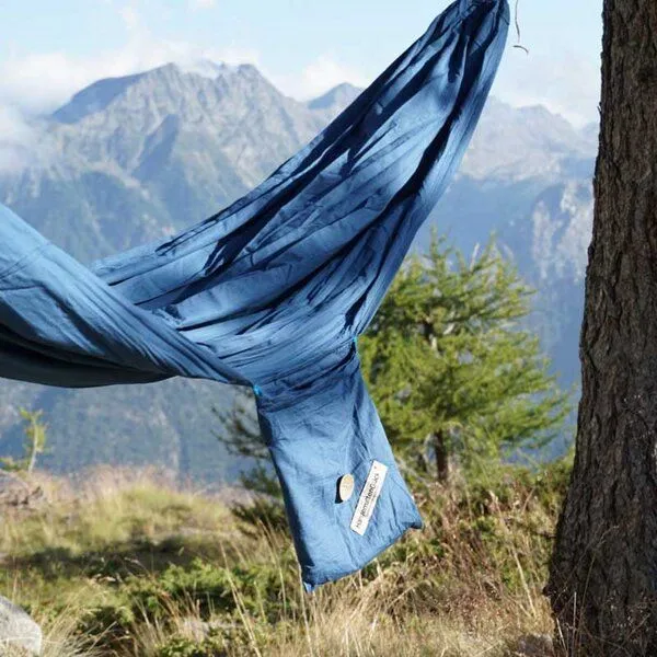 HängemattenGlück HängemattenGlück Single-Reisehängematte CAMINO S aus Bio-Baumwolle, Delfino (dunkelblau), – Produktbild 4 von 5