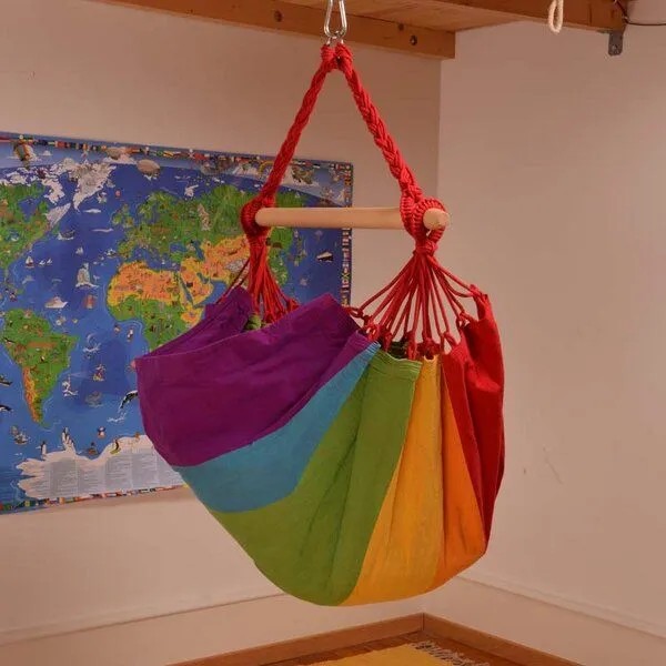 HängemattenGlück HängemattenGlück Anjo, Hängesitz für Kinder aus Bio-Baumwolle, Rainbow, – Produktbild 6 von 6