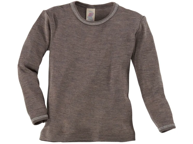 Engel natur Engel Natur Kinder Langarmshirt Unterhemd Wolle Seide walnuss Gr.92, Braun, – Produktbild 1 von 2