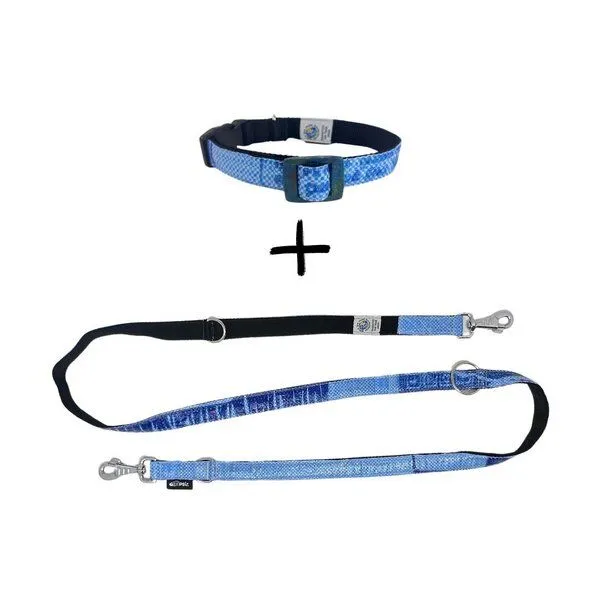 GOOPSI GOOPSI Hundeleine LANKA mit Halsband Gr. L (37-51cm) im Set - Blau – Produktbild 1 von 4
