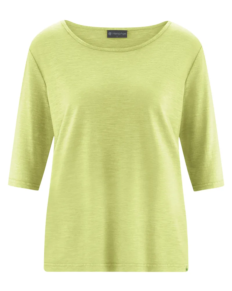 HempAge Hempage Damen vegan T-Shirt Casual Passform Lind Grün – Produktbild 1 von 2