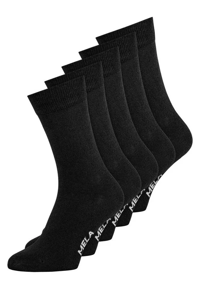 MELA MELA Socken Basic Socken 5 Paare Frei von Polyester und Polyamid., Schwarz, – Produktbild 1 von 1