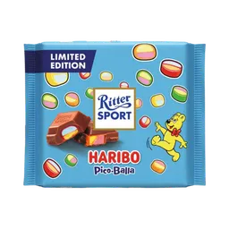 Ritter Sport Ritter Sport Schokolade, Ritter Sport Pico Balla Haribo Vollmilchschokolade Tafel 100g – Produktbild 1 von 1