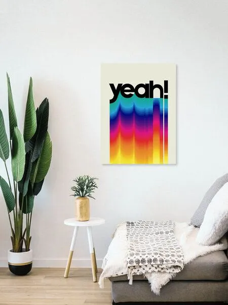 Photocircle Photocircle Poster / Leinwandbild - YEAH! neon rainbow typography – Produktbild 4 von 4