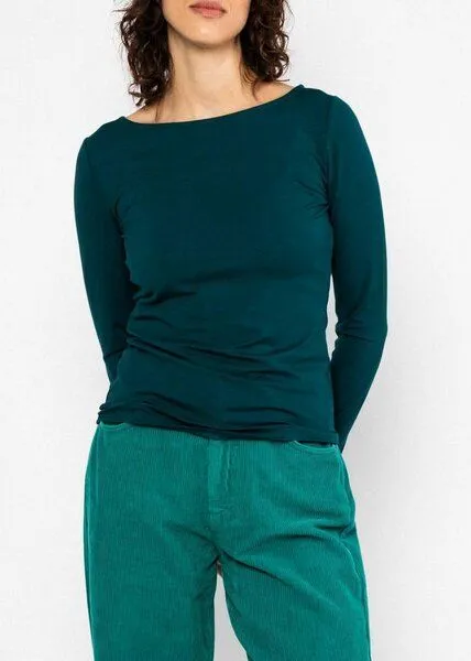 blutsgeschwister Blutsgeschwister Unifarbenes Longsleeve aus Viskose - Sweet Sailorette, Emerald high noon saloon (grün, – Produktbild 1 von 2