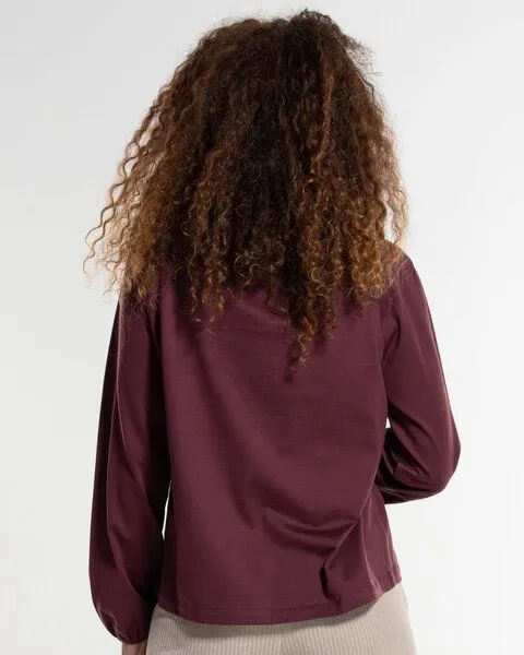 Alma & Lovis Alma & Lovis Feminines Blusenshirt aus Bio-Baumwolle | Raglan Blouse, Port, – Produktbild 3 von 3
