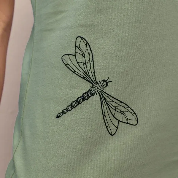 Cmig Cmig Basic Unique - 2er Pack Damen T-Shirts mit feinen Details - natur Motive aus dem Norden, Libelle/aloe + blume natur, – Produktbild 3 von 4