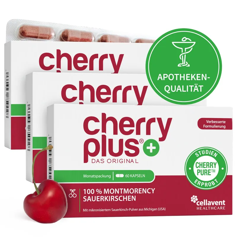 Cellavent Healthcare Montmorency Sauerkirsche Kapseln - Cherry PLUS 3 Monate – Produktbild 1 von 1