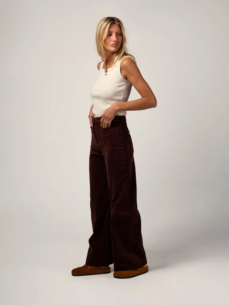Côtelé Côtelé Damen vegan Hose Jane Schokoladenbraun, Braun, – Produktbild 1 von 2